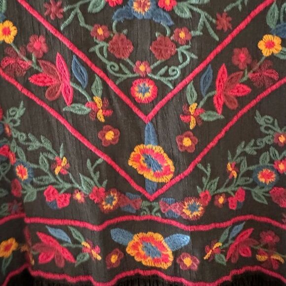Umgee Women's Floral Embroidered Keyhole Bell Sleeve Mini Dress SZ XL #2425 - Picture 11 of 16
